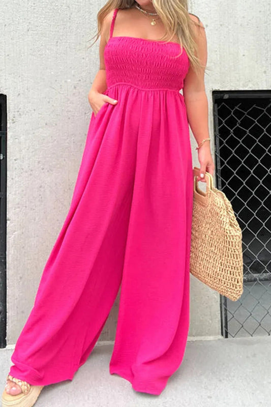 Simplicity Solid Pocket Collar Lose Jumpsuits (6 Farben)