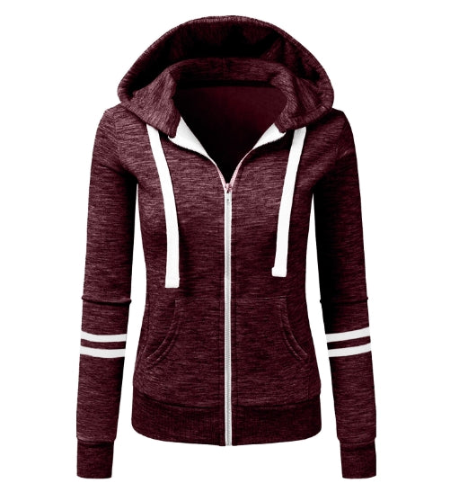 Thalia - Taillierter Woll-Hoodie mit Reißverschluss für Frauen