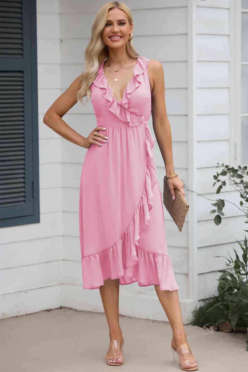 Whitley - ärmelloses Midikleid mit Rüschen