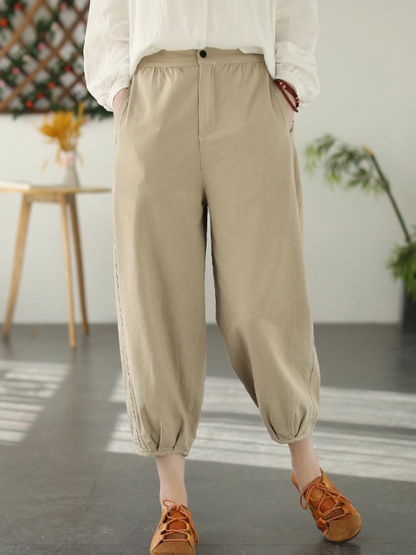 Fashion Lässige Elastische Taille Lose Lange Haremshosen