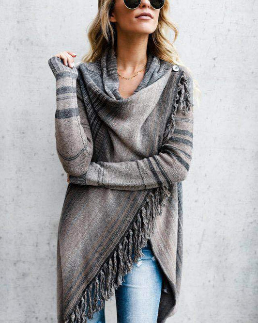 Damen Strickjacke mit Quasten