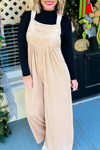 Casual unifarbene gefaltete Jumpsuits mit quadratischem Kragen und losem Kragen