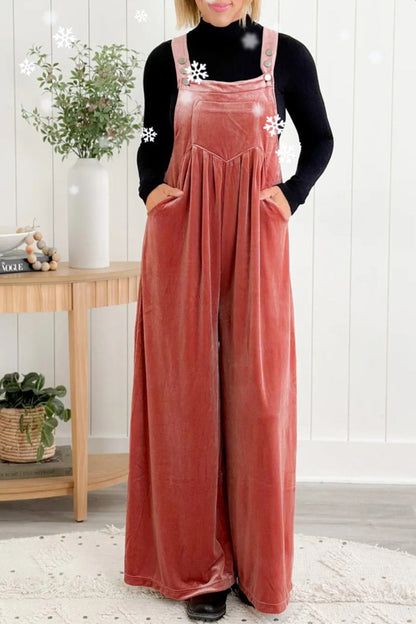 Casual unifarbene gefaltete Jumpsuits mit quadratischem Kragen und losem Kragen