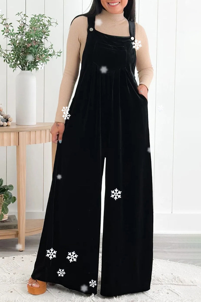 Casual unifarbene gefaltete Jumpsuits mit quadratischem Kragen und losem Kragen