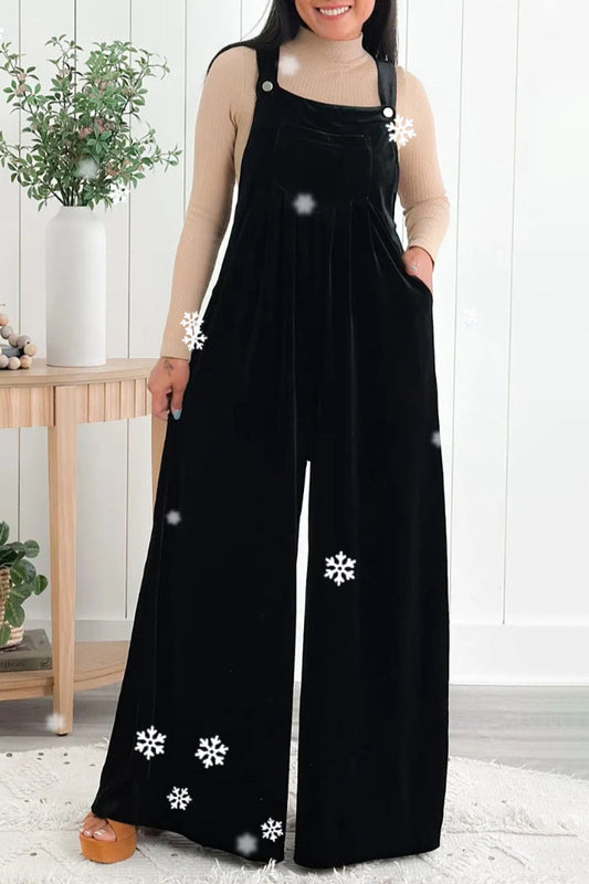 Casual unifarbene gefaltete Jumpsuits mit quadratischem Kragen und losem Kragen