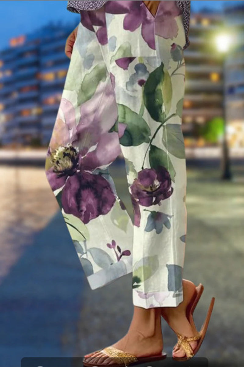 Floral Patchwork Loose Mid Waist Straight Full Print Badeanzüge (6 Farben)