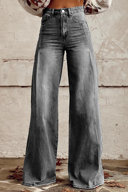 Casual Street unifarbene Knöpfe im Used-Look mit weiter Taille und weitem Bein unifarbene Shorts