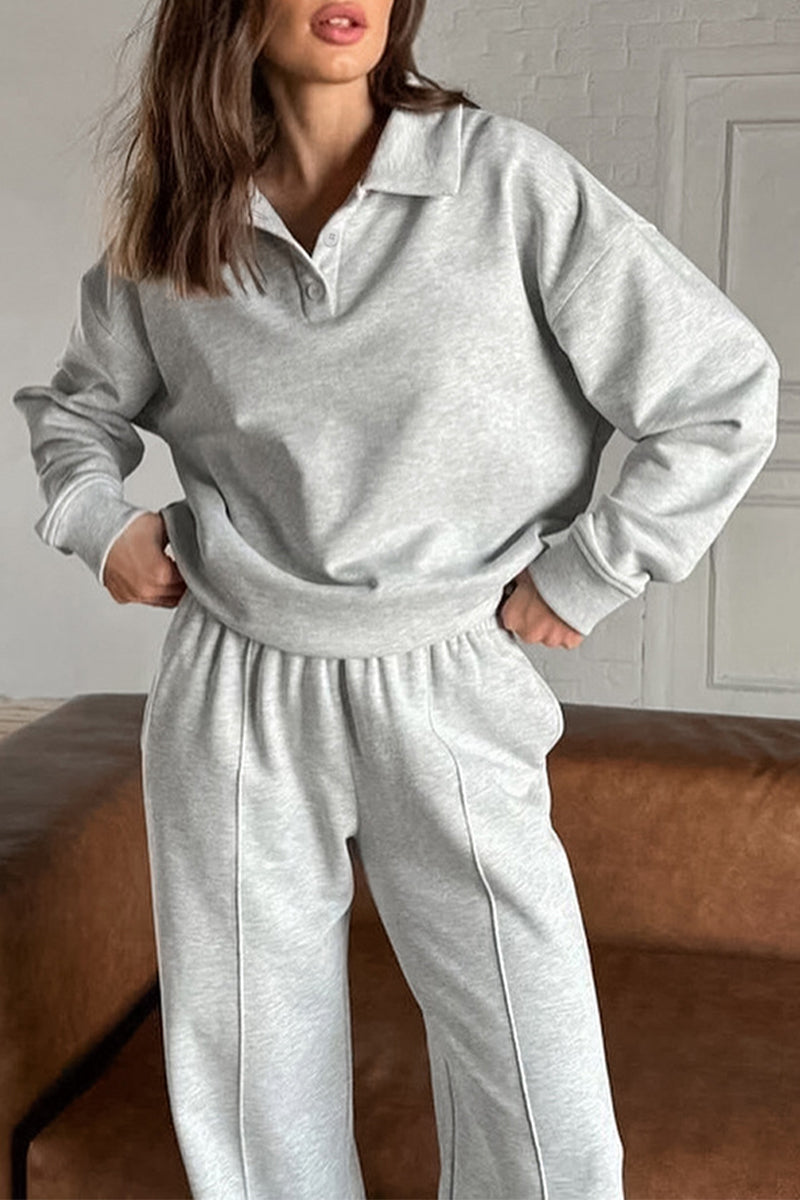 Mara - Lässiges Ensemble mit Taschen und Umlegekragen für Damen