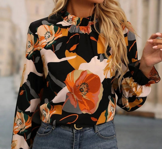 MonLu - Stilvolle Bluse mit Blumen