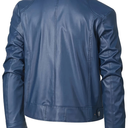 Ruben | Stylische PU-Lederjacke mit Farbblöcken und Multi-Zip-Design