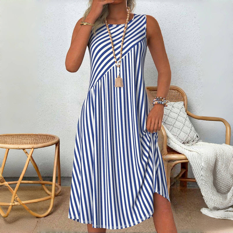 Sommerkleid ohne Ärmel mit Streifen