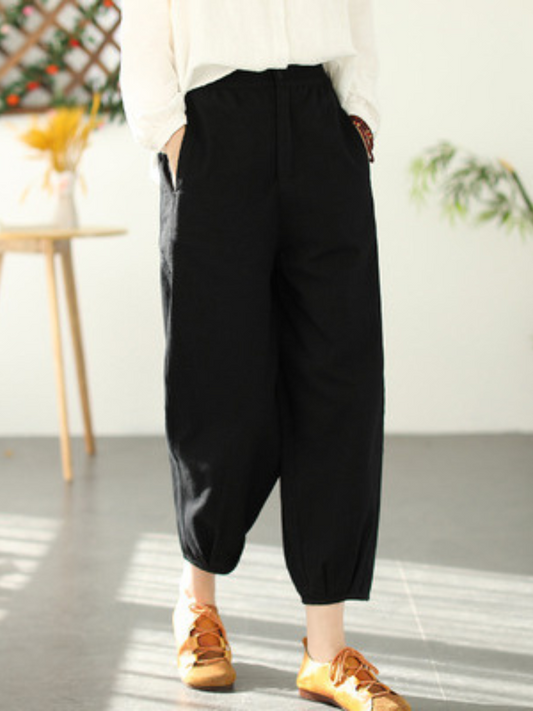 Fashion Lässige Elastische Taille Lose Lange Haremshosen