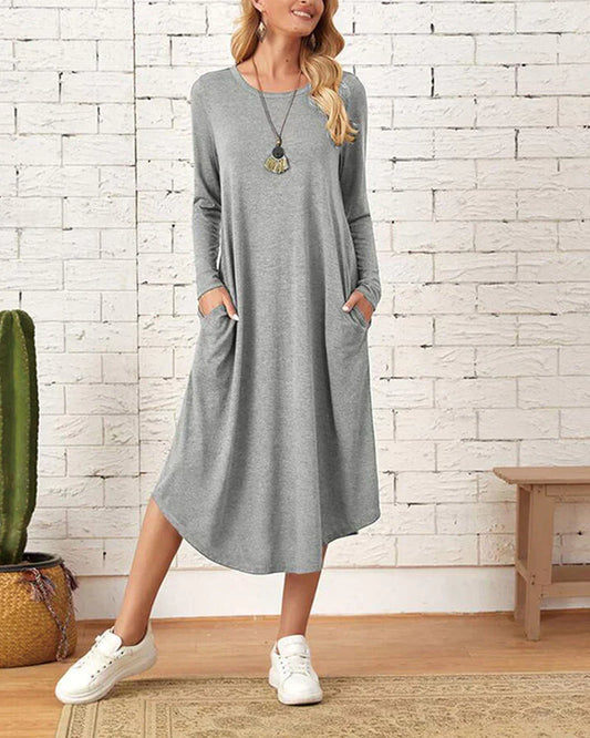 Zelda - Locker sitzendes langärmeliges Kleid