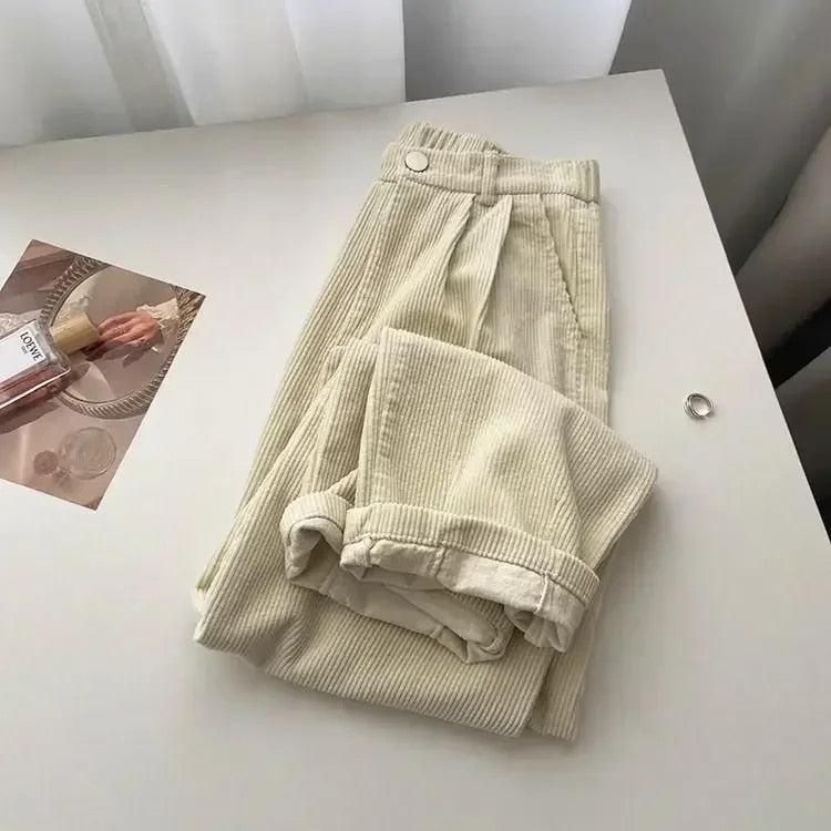 Retro-Cordhose mit hoher Taille für Damen