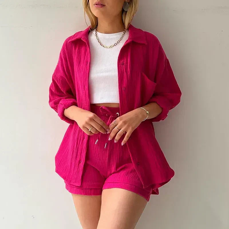 Damen-Zweiteiler mit langen Ärmeln Fashion Casual Suit