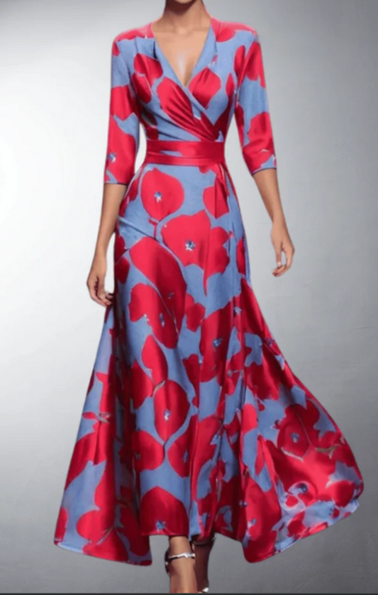 Flora-Blumen-Maxikleid