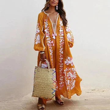 Bridgett - Übergroße Kleider mit Vintage-Print