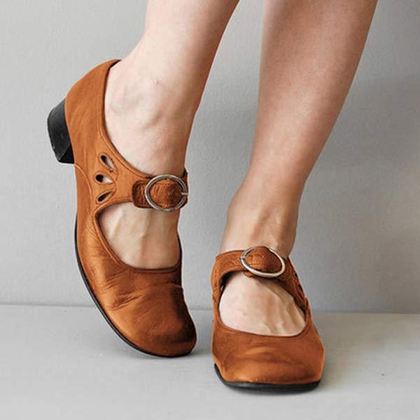 Moriva - Orthopädische Vintage-Schuhe mit runder Spitze