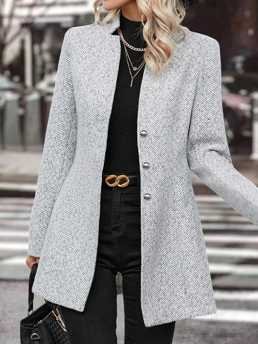 Casual Wrap Jacket for Women - Langärmeliger Mantel Frühling/Herbst
