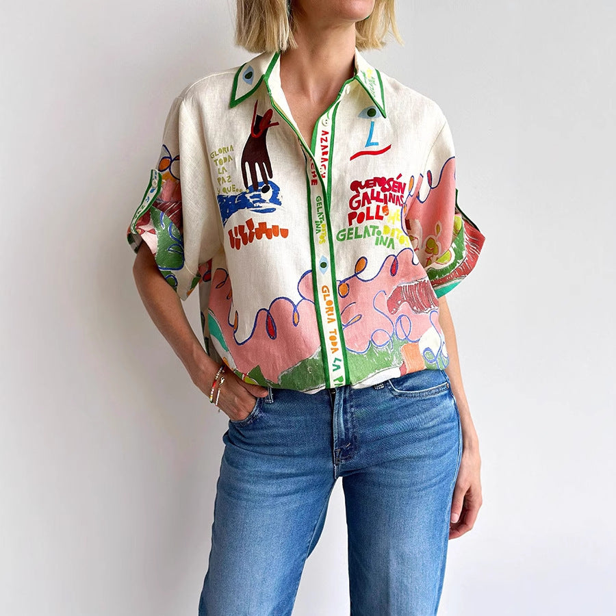 Frida Kunstdruck Button-Up Hemd