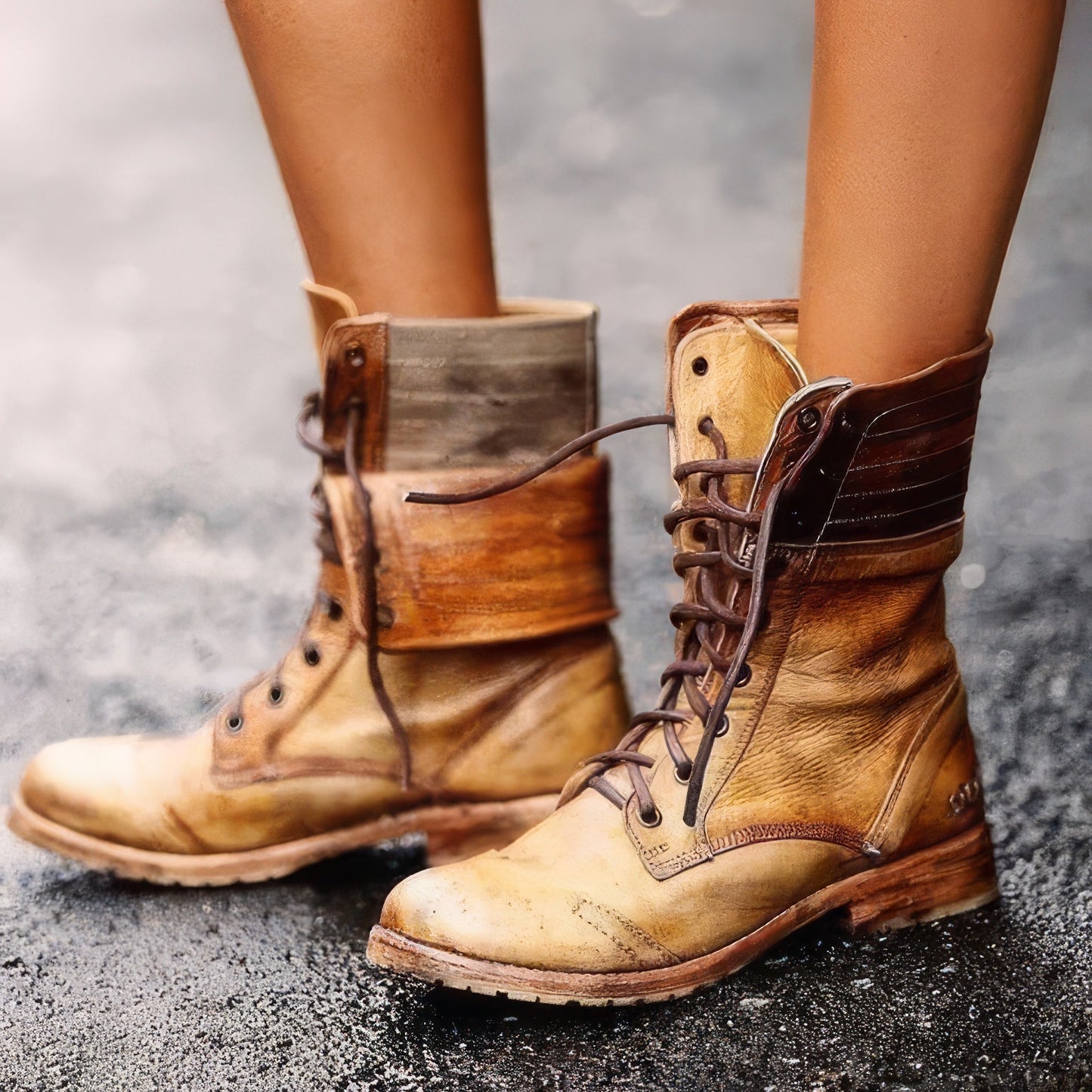 Birgit - Zeitlose und gemütliche Retro-Lederstiefel