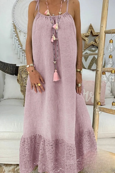 Elegantes Hemdkleid mit Knöpfen und Spitzeneinsätzen