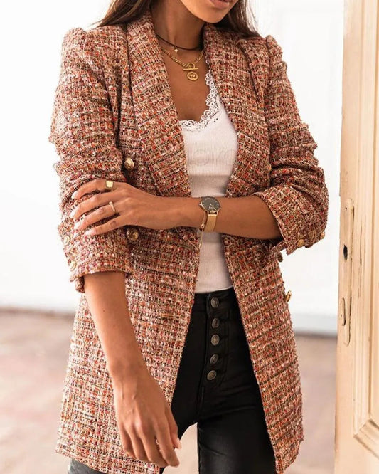 Blazer - Elegante Kollektion - Detaillierte Textur, goldene Knöpfe - Perfekt für die Arbeit oder elegante Anlässe