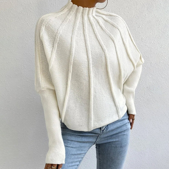 Cacilie – gestrickter Kaschmirpullover mit Fledermausärmeln