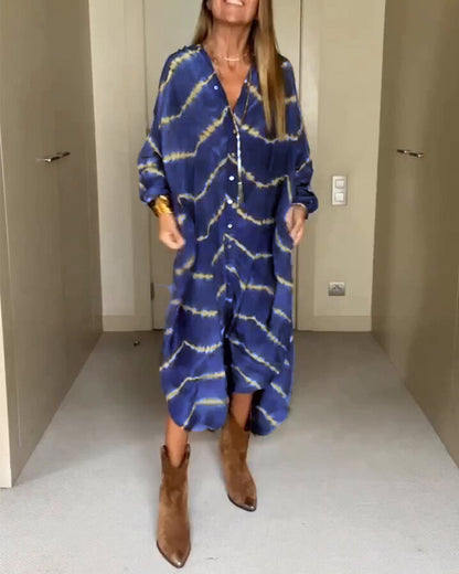 Ishana - Locker geschnittenes Kleid mit spitzem Ausschnitt