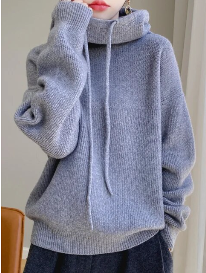 Eleganter Winterpullover mit Kapuze für einen lässigen Look