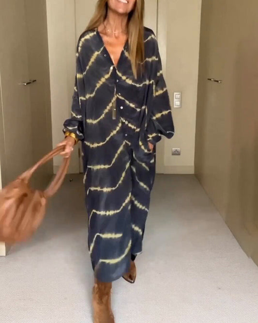 Ishana - Locker geschnittenes Kleid mit spitzem Ausschnitt