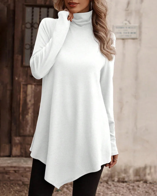 Renaia Top | Langes Rollkragen-Top