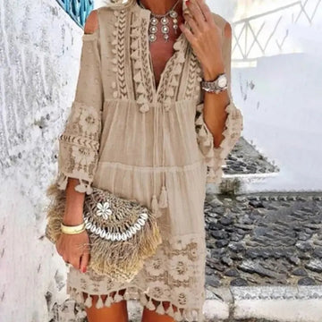 Adelaide - Minikleid aus Boho-Spitze