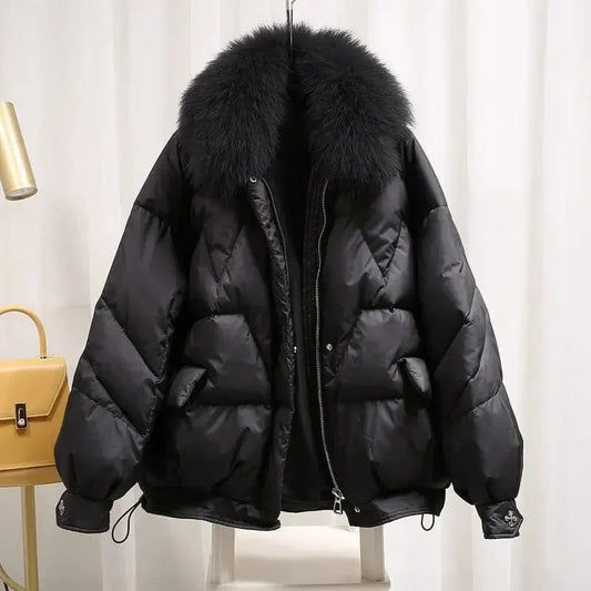 Elegante Jacke mit Pelzkragen für kalte Tage
