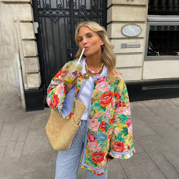 Elegante Jacke mit Blumendesign für Frauen