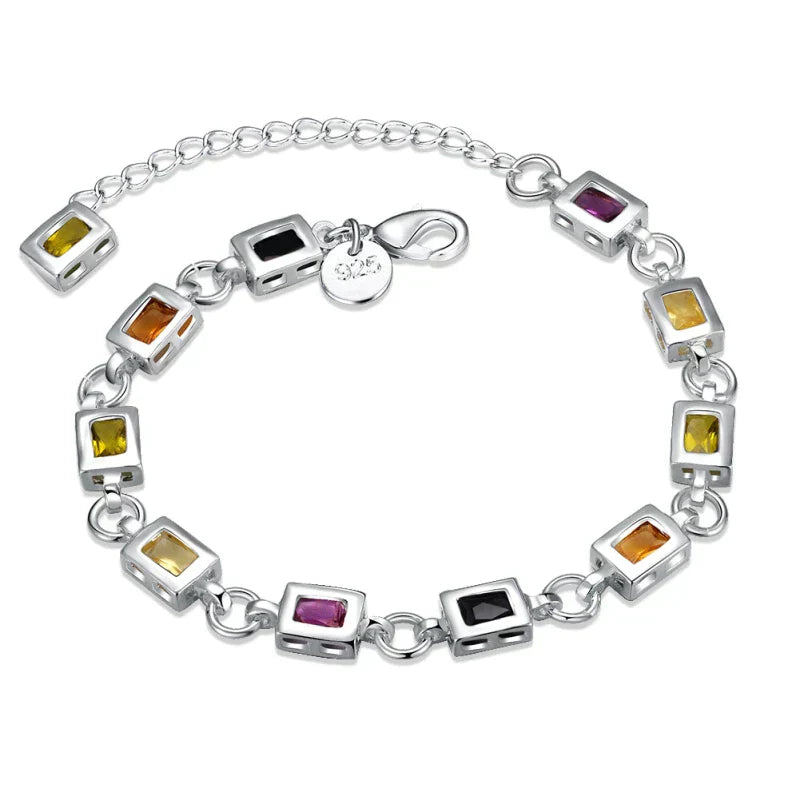 Mehrfarbiges Zirkon-Armband | Mit schönen Zirkon-Steinen