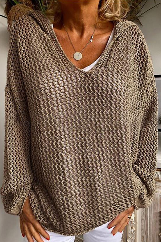 Paula - Strickpullover mit Kapuze