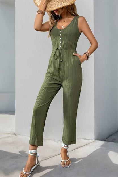 Talia | Frauen V-Ausschnitt ärmelloser Jumpsuit