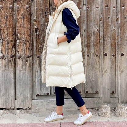 Trendige Longjacke mit Kapuze