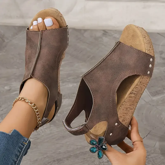 Shana - Retro-Sandalen mit Keilabsatz für Frauen