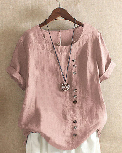 Carmella | Stylische Bluse mit Rundhalsausschnitt und Knöpfen