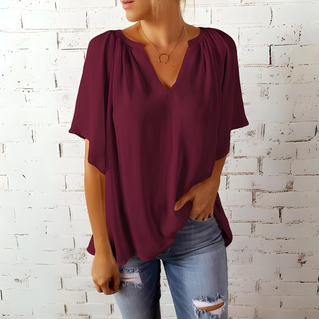 Tineke - Elegante Bluse mit V-Ausschnitt für Frauen