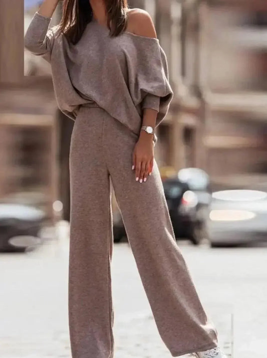 Léonie - Lässiges Set aus Hose und asymmetrischem Top