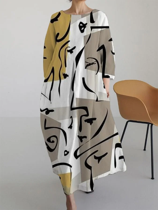 Paislee - Damen-Kleid mit abstraktem Menschenmuster