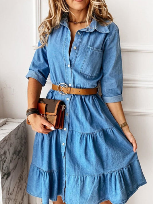Jeanskleid mit Knöpfen und Taschen