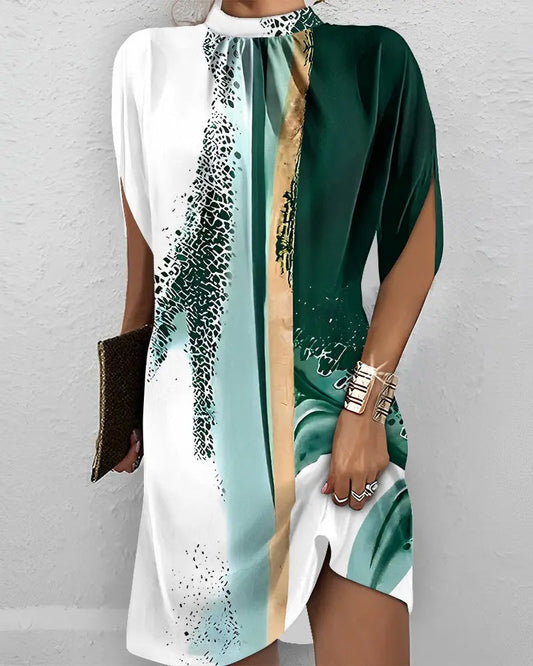 Elegant geschnittenes, knielanges Kleid aus einer Baumwollmischung für Eleganz von Frühling bis Herbst