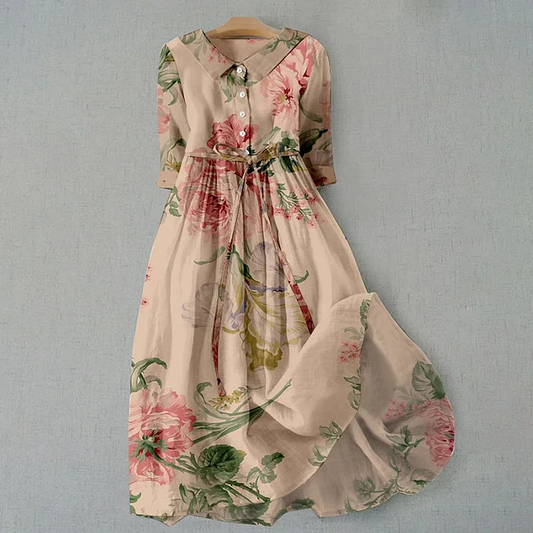 Poe - Vintage-Spitzenkleid mit botanischem Blumendruck