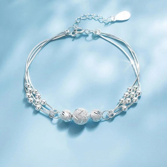 Silbernes Perlenarmband | Mit mehreren Perlen