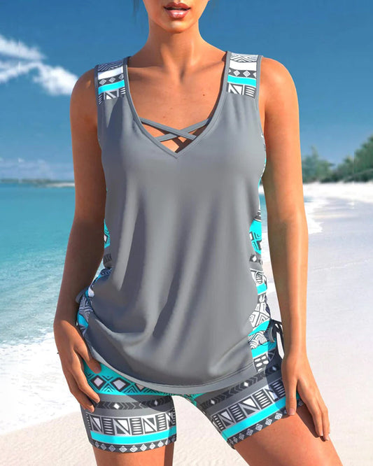 Tankini-Set mit geometrischem Muster