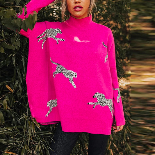 Chiara - Warmer und einzigartiger Leopardenpullover